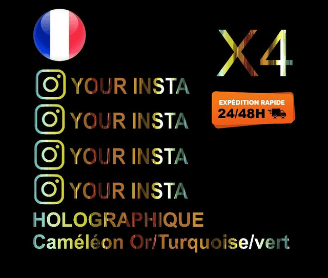 Stickers insta Holographique Caméléon Tropical