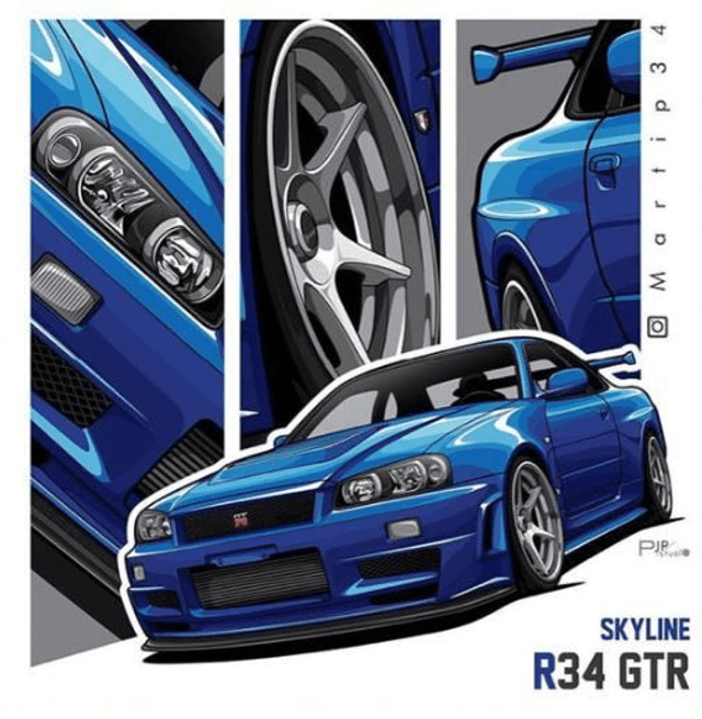 T-SHIRT NISSAN R34 JDM -1